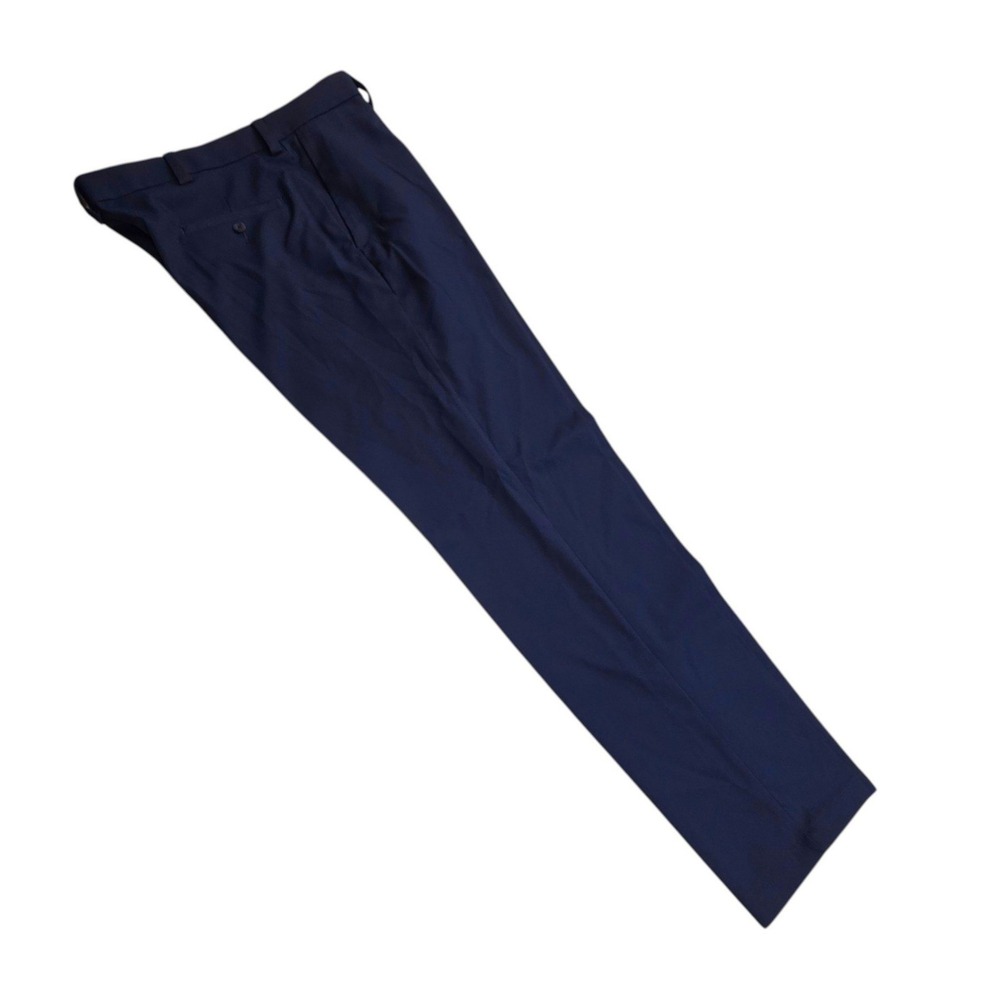 Haggar Mens Dress Pants Navy Blue Cool Right Performance Flex Straight 38x34 - Picture 4 of 9